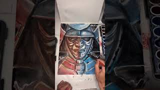 Samurai Dawn #samurai #watercolorpainting #portraitart #sonofagunart #japanese #samuraiart