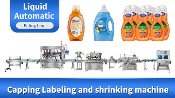 Automatic Shampoo Hair Oil Filling Line With Capping Labeling Shrinking Machine System