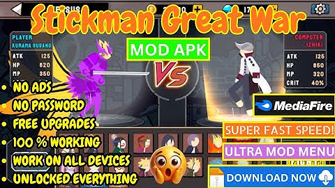 💥 Stickman Great War Mod APK | Unlimited Money & All Weapons Unlocked