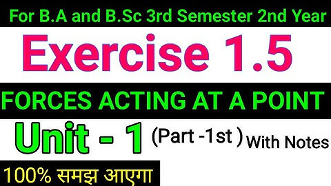 Exercise 1.5 Forces Acting At a Point Statics Math For B.Sc Second Year || 3rd Semester || Part-1