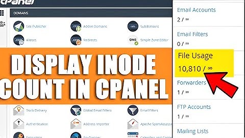 How to display the Inode count in each cPanel?