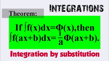 If ∫f(x)dx=Φ(x),then∫f(ax+b)dx=(1/a)Φ(ax+b).| Integrations | Integrals | Sbstitution | Lec309