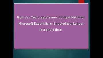 New Context Menu For XLSM File