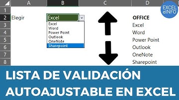 Lista de validación de datos en Excel que detecta nuevos elementos automáticamente @EXCELeINFO