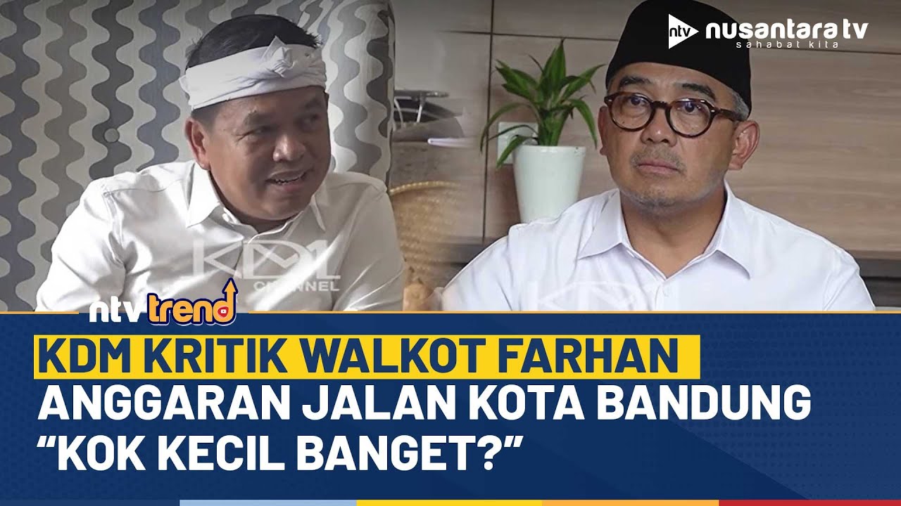 Dedi Mulyadi Kritik Wali Kota Farhan Soal Anggaran Jalan Kota Bandung: Kok Kecil Banget? | NTV