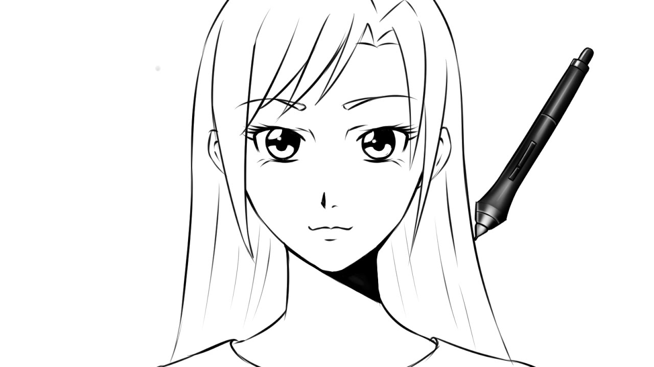 dessin manga visage fille