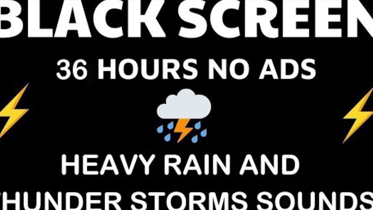 🔴 Heavy Rain and Thunder Sounds for Sleeping - Black Screen | Dark Screen Rain for Anxiety Relief