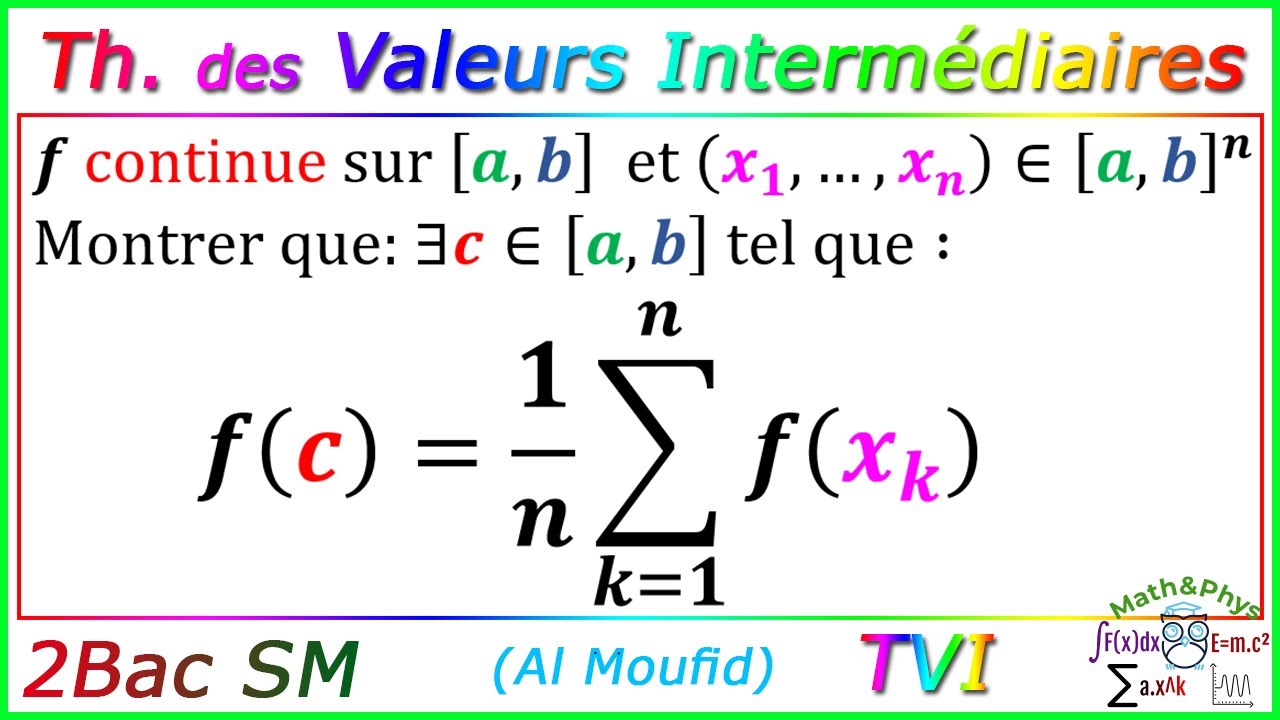 Théorème des Valeurs Intermédiaires TVI - 2 Bac SM - [Exercice 18]
