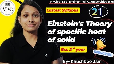 Einstein Model of Specific Heat of Solid | Classical Statistical | B.Sc. 2nd year | lect- 21