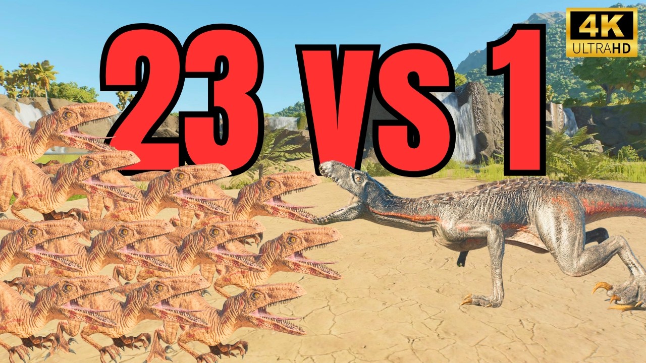 WHAT IF ONE Indoraptor Faced 23 Velociraptors? (Last One Standing)| Jurassic World Evolution 3