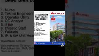 Lowongan Kerja PT Mayora Indah Tbk