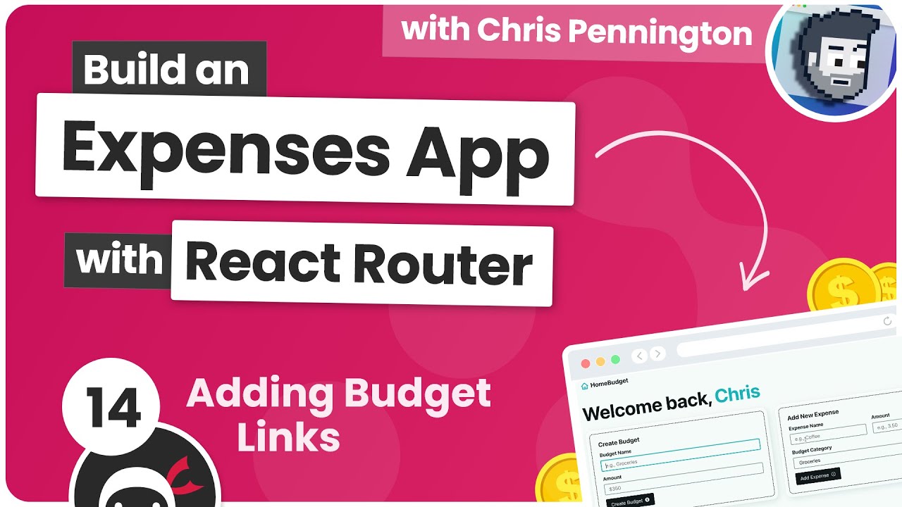 Build a Budgeting App with React Router #14 - Adding Budget Links - YouTube