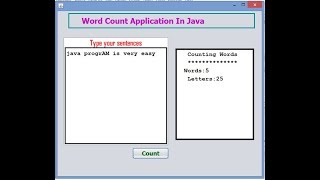 Word Count Application in  Java Netbeans (in a sentences)