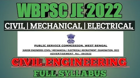 wbpsc je 2022 civil engineering full syllabus | civil junior engineer @JoyGuruOfficialGuide