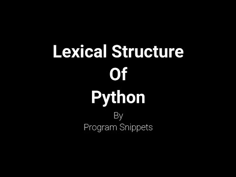 Lexical Structure of Python