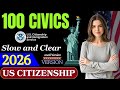 2026, RANDOM 100 civics questions and answers - U.S. citizenship interview I N400 Interview #n400