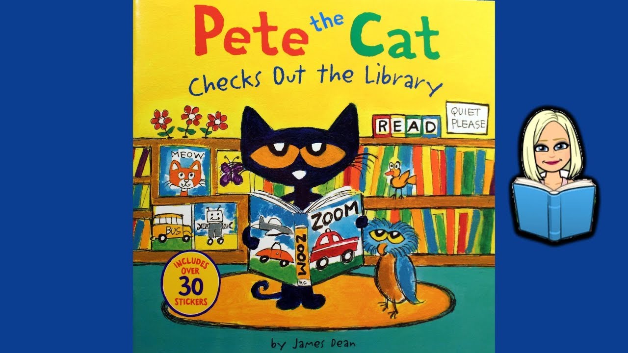PETE THE CAT CHECKS OUT THE LIBRARY children's book (Read aloud with