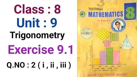 #Maths | Class 8 | Unit 9 | Exercise 9.1 Q.2 ( i,ii,iii ) |  Sindh textbook board
