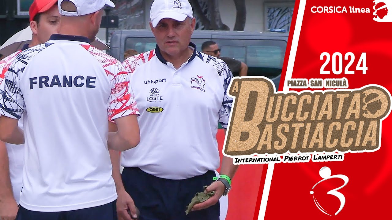 Après poules FRANCE vs D CANO International à pétanque Pierrot Lamperti 2024 à Bastia (Haute-Corse)