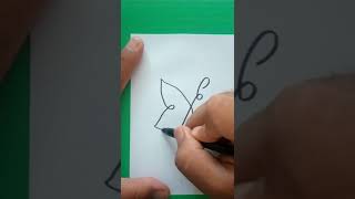 ONE LINE BUTTERFLY DRAWING #shorts #youtubeshorts #Trending