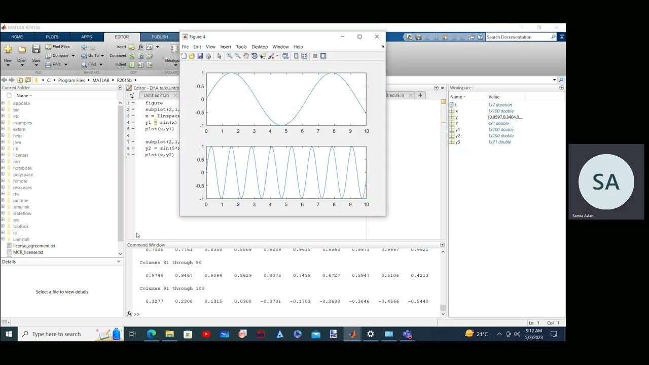 2D- line plotting in Matlab R2015b, part-2 - YouTube