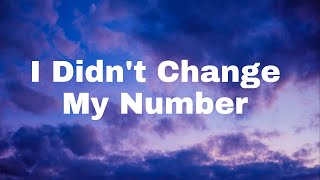 I Didn't Change My Number - Billie Eilish | Lyrics [1 HOUR]