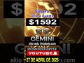 Horóscopo de Hoy Géminis - 27 - de Abril de 2026. #amor #dinero #salud #orodiario #shorts