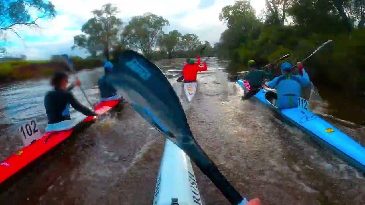 Upper Swan race - 2023 WA Canoe Marathon Series - first 6km from K2 POV