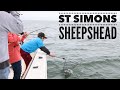 Fishing for sheepshead offshore of St Simons Island, Georgia