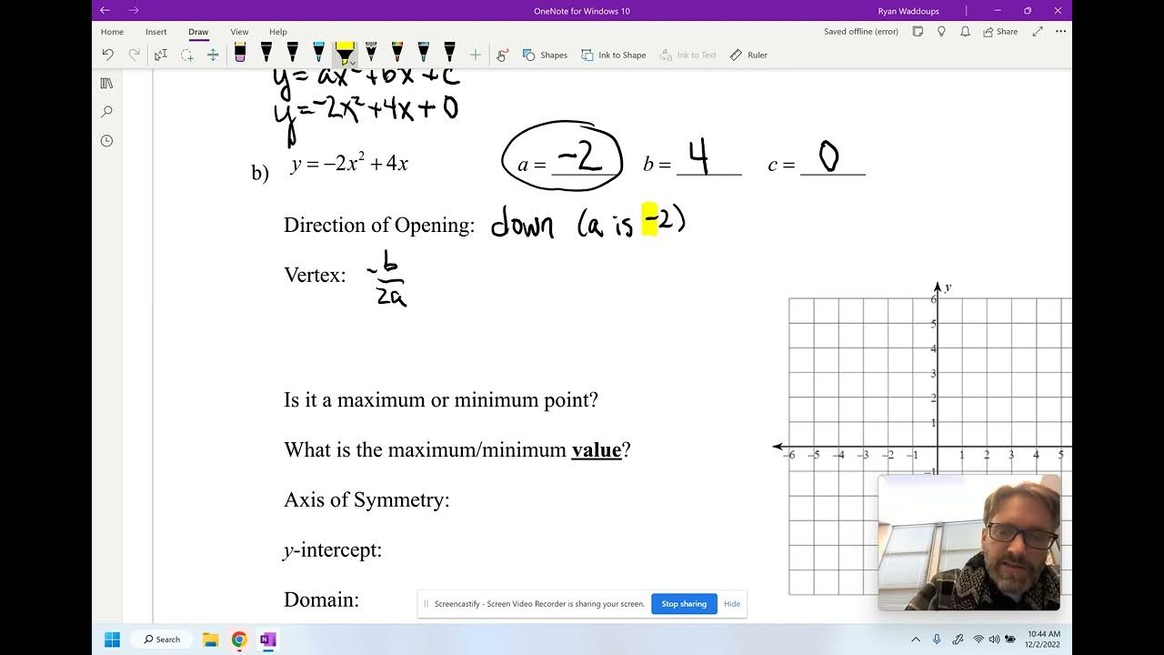 Graphing QuadraticsStandard Form YouTube
