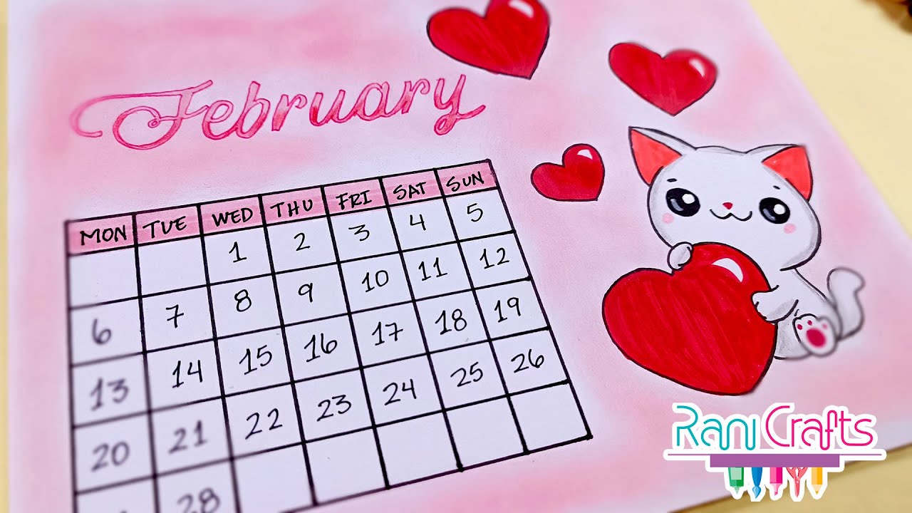 DIY FEBRUARY Calendar Bullet journal, decoration, organization