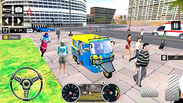 Taxi Driver Hits Pedestrians with Tuk Tuk Auto Rickshaw! Android gameplay