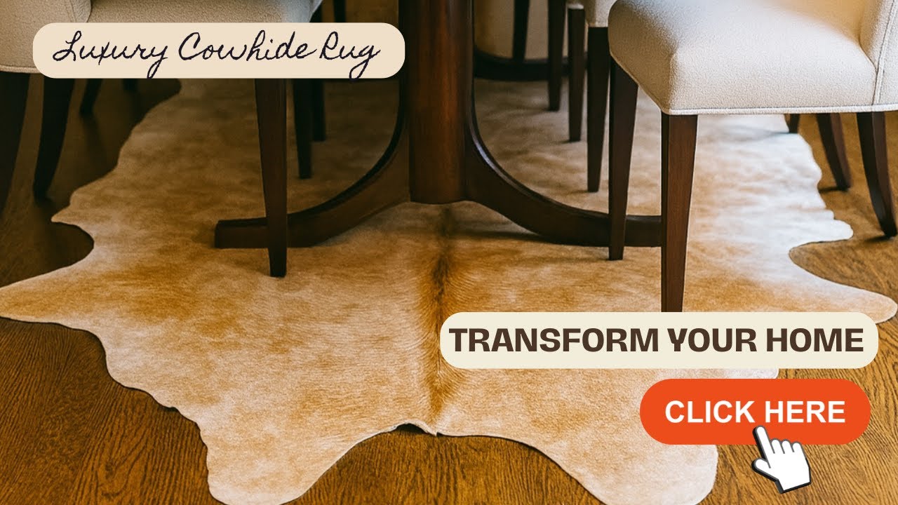 Luxury Beige Cowhide Rug | Real Natural Cow Hide | Western & Modern Boho Decor