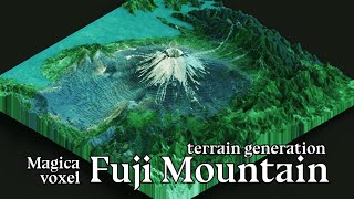 Fuji Mountain  Created in MagicaVoxel | Terrian Made from Real Map | FileToVoxGUI Quick Guide