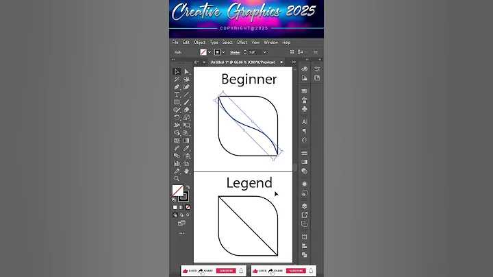 Illustrator Pen Tool for Beginners vs Experts: A Comprehensive Comparison #creativegraphic #tutorial