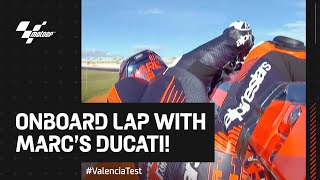 Onboard lap at Valencia with Marc Marquez & his Ducati! 🏍️ | #ValenciaTest