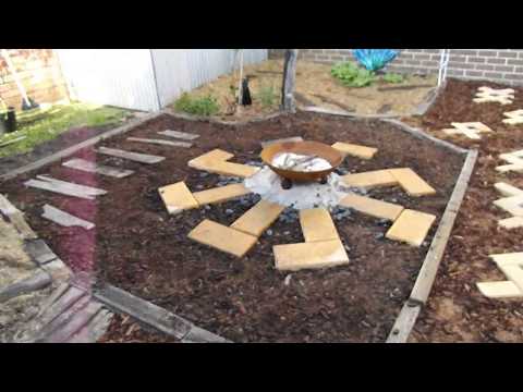 landscape 'runegarden progress' firepit & finishing touches