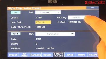 KORG PA3X, PA4X - Cách cân chỉnh uMod, Filter H.tune và Double trong bộ Micro Effect