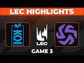 MKOI vs SHFT Highlights Game 3 | 2026 LEC Spring | Movistar KOI vs Shifters