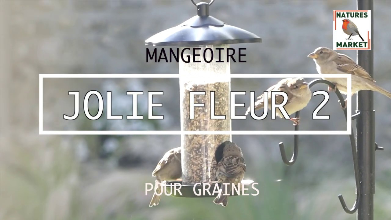 Mangeoire tubulaire Jolie Fleur 2 ouvertures pour passereaux de