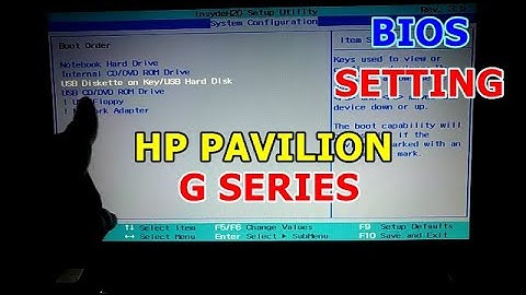 HP Pavilion G Series Setting BIOS for Bootable #hppavilion #hp