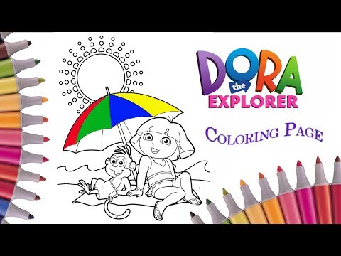 dora the explorer and monkey boots coloring page  learn colors video and  summer fun for kids
