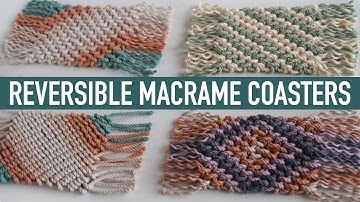 DIY Reversible Macrame Coasters - Reverse Double Half Hitch Knot Coasters Pattern!