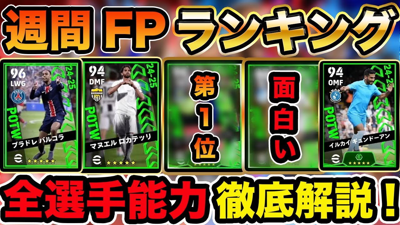 All players explained] Weekly FP ranking!! The 1st place is that