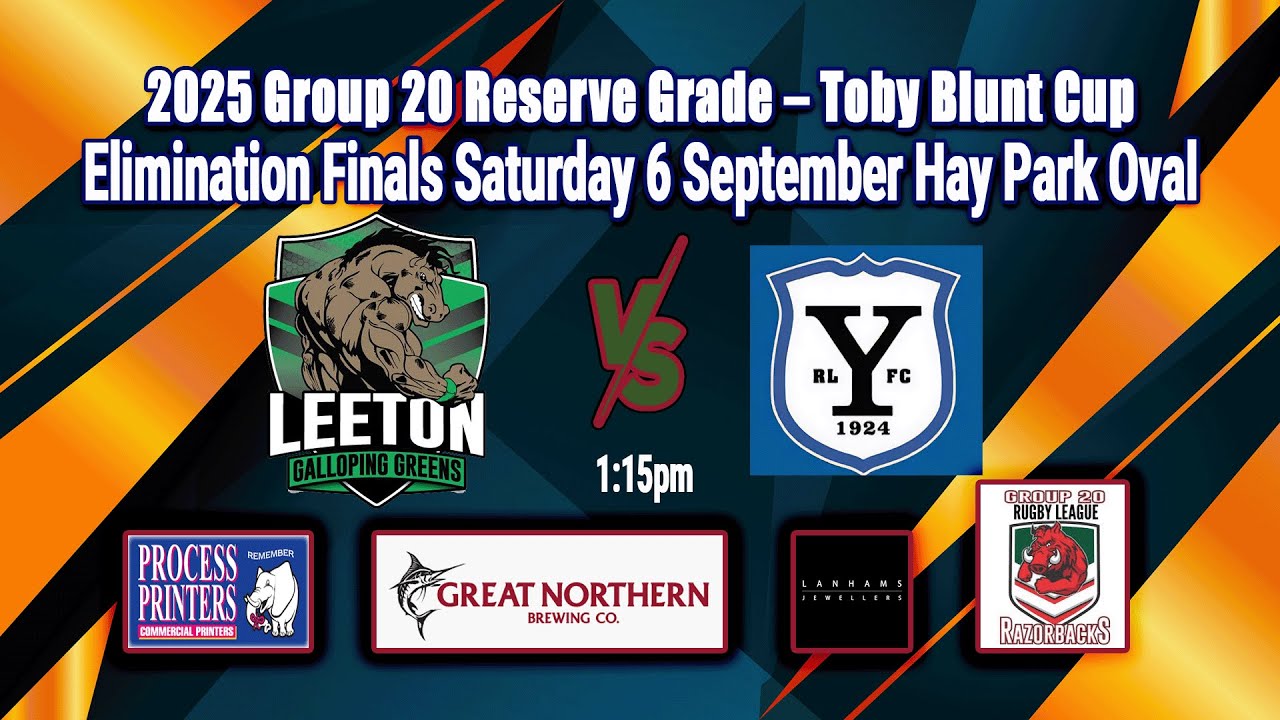 2025 Group 20 Reserve Grade – Toby Blunt Cup Elimination Finals