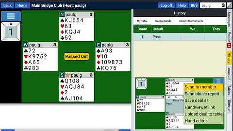 Saving played hands on BBO