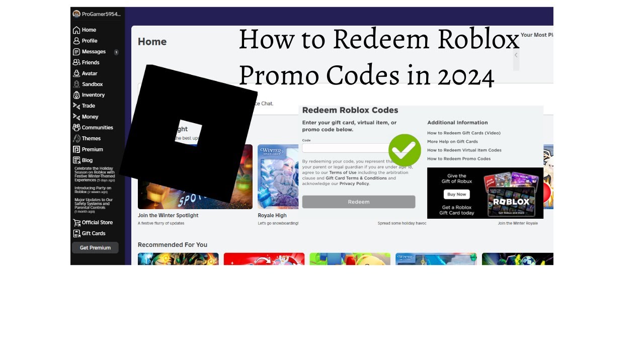 How to Redeem Roblox Promo Codes In 2024 - Guide - YouTube