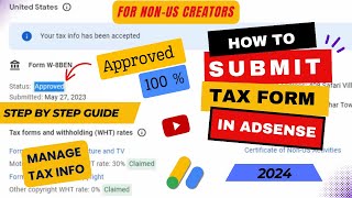 How to Submit Tax Information Form in Google AdSense | Manage Tax Info | Google AdSense amfahhtech