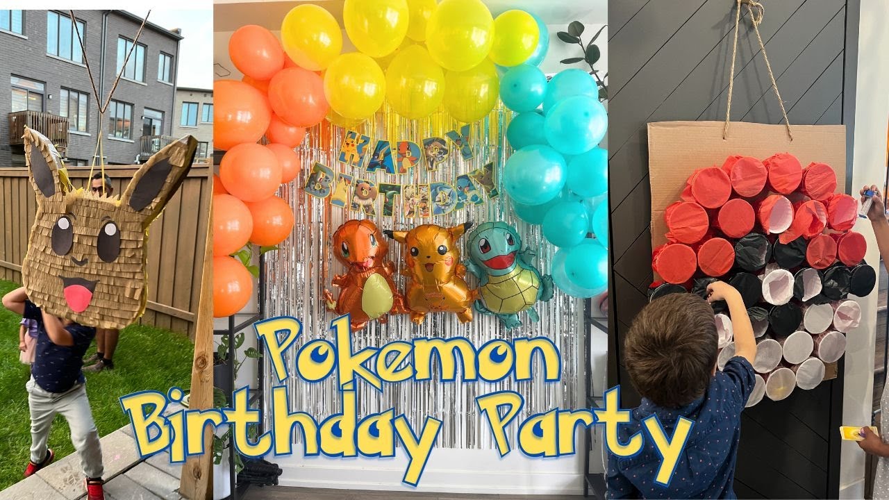 Pokemon themed party, Pokemon party decorations, Pokemon party