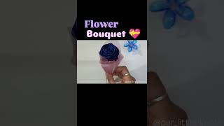 flower bouquet 💐 #flowersbouquet #handmade #creative #love #gift #viral #pinkcraft #bluerose
